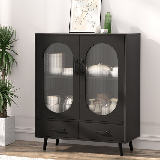Artiss Buffet Sideboard Double Doors - Black - TRENDZ