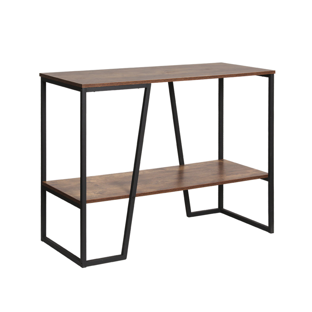 Artiss Console Table 106CM 2-tier Walnut Cora - TRENDZ