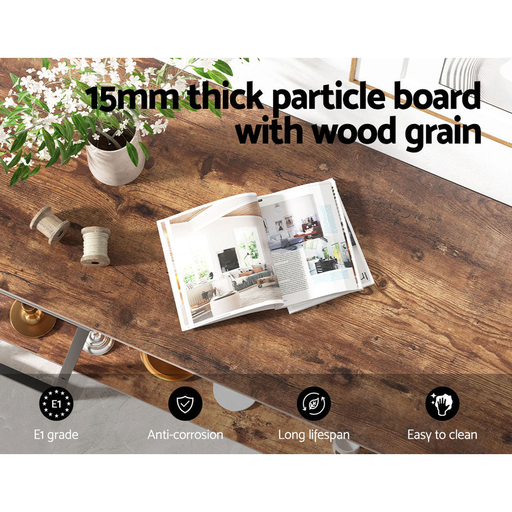 Artiss Console Table 106CM 2-tier Walnut Cora - TRENDZ