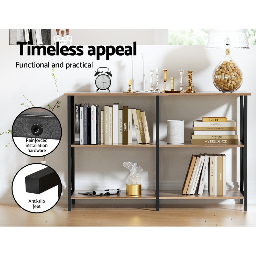 Artiss Console Table 120CM 3-tier Walnut Xiah - TRENDZ