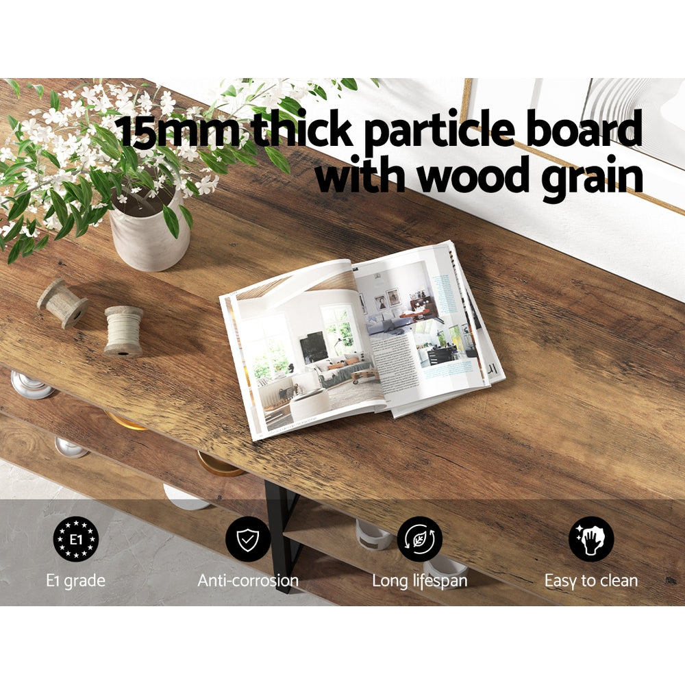 Artiss Console Table 120CM 3-tier Walnut Xiah - TRENDZ