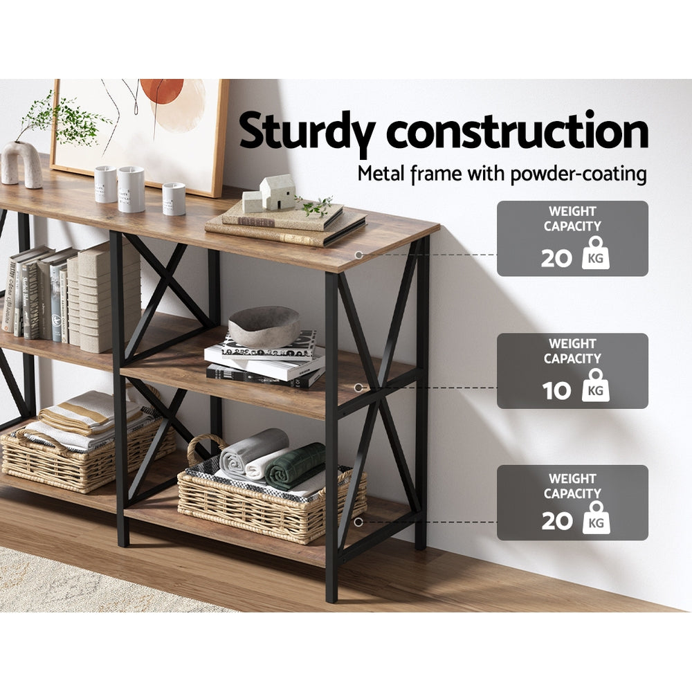 Artiss Console Table 120CM 3-tier Walnut Xiah - TRENDZ