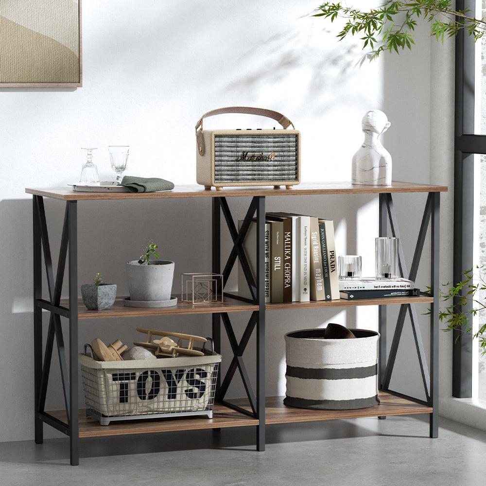 Artiss Console Table 120CM 3-tier Walnut Xiah - TRENDZ