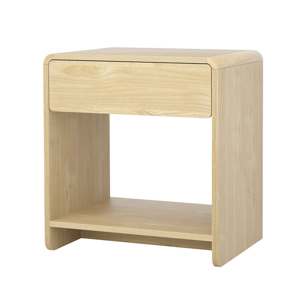 Artiss Bedside Table Drawer Open Shelf Pine - TRENDZ