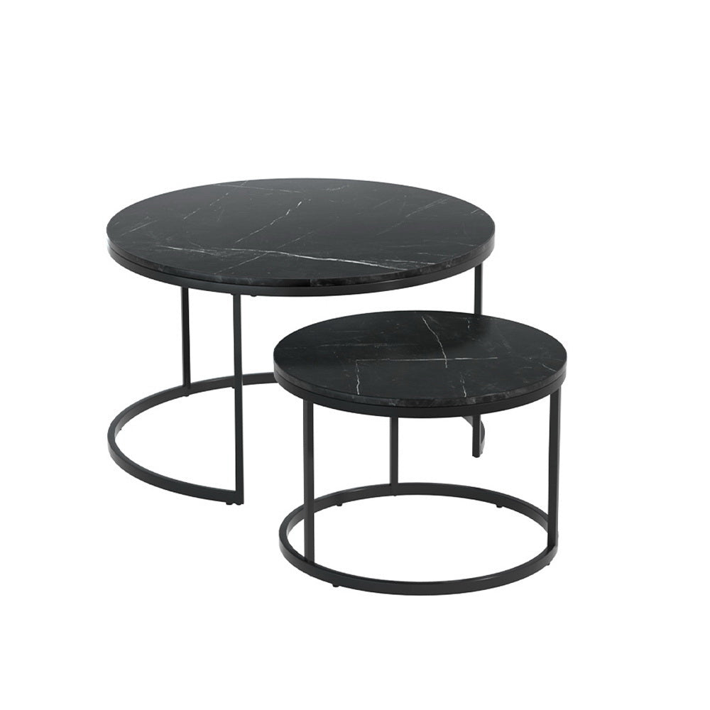 Artiss Nesting Coffee Table Set of 2 Marble Effect Tika - TRENDZ