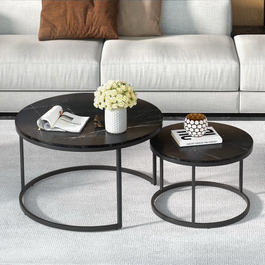 Artiss Nesting Coffee Table Set of 2 Marble Effect Tika - TRENDZ
