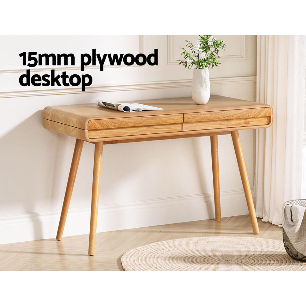 Artiss Computer Desk Drawer Natural Wood 100CM - TRENDZ