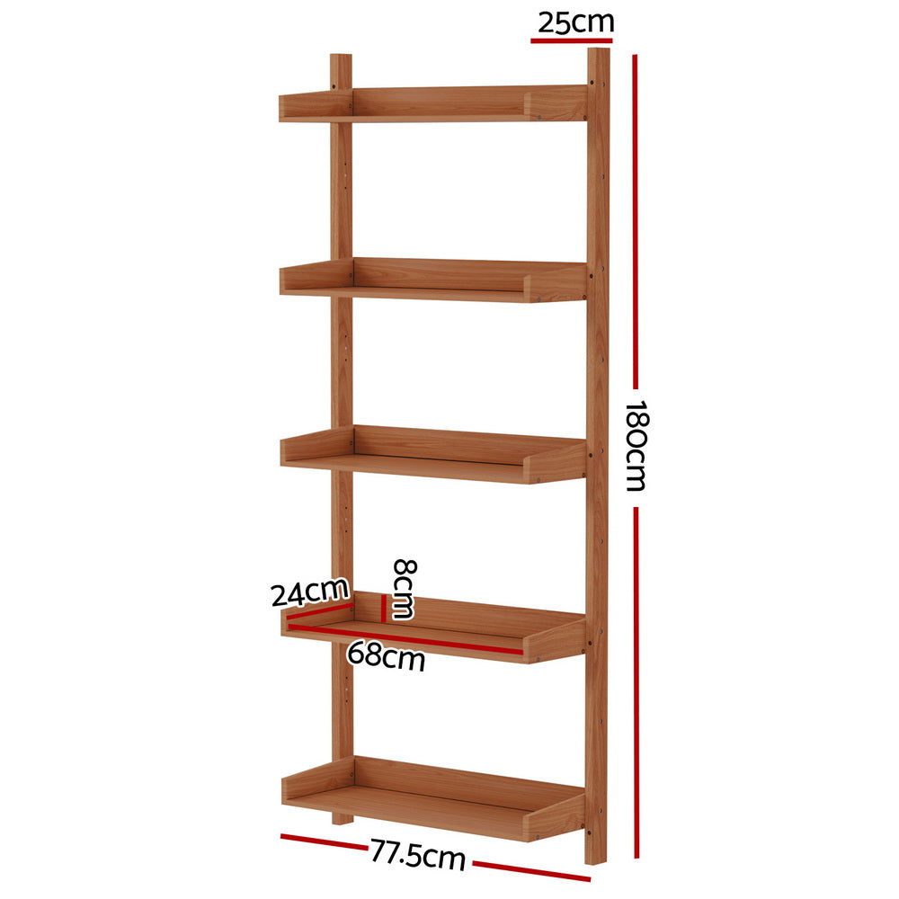 Artiss Bookshelf Floating Shelf CAPIZ Oak - TRENDZ