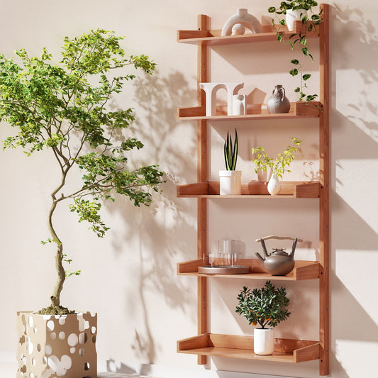 Artiss Bookshelf Floating Shelf CAPIZ Oak - TRENDZ