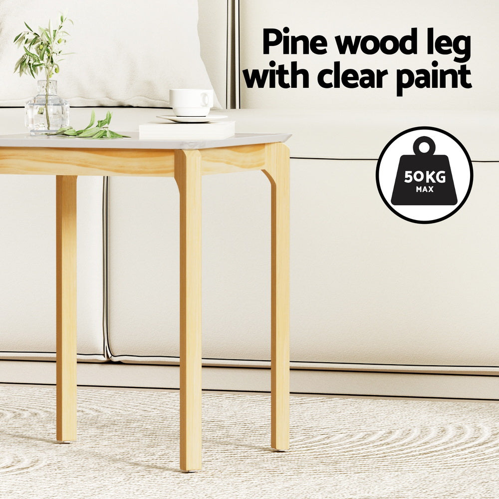 Artiss Coffee Table Marble Effect Square - TRENDZ