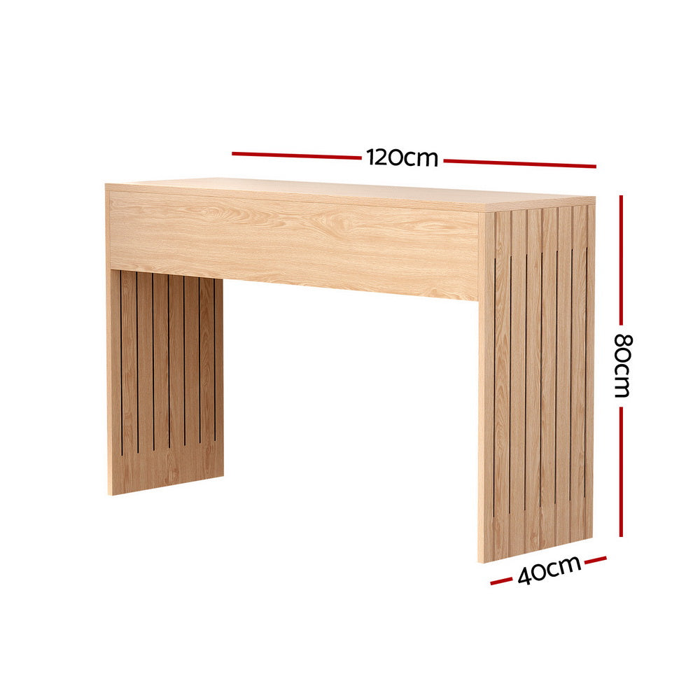 Artiss Console Table Hallway Fluted 120CM Pine - TRENDZ