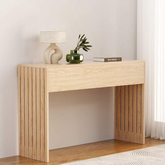 Artiss Console Table Hallway Fluted 120CM Pine - TRENDZ