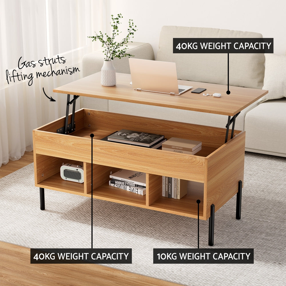 Artiss Coffee Table Lift-top Oak - TRENDZ