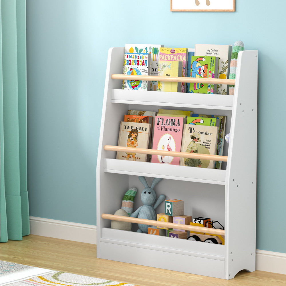 Keezi Kids Bookshelf 3 Tiers Storage Children Bookcase Organiser Display Shelf - TRENDZ