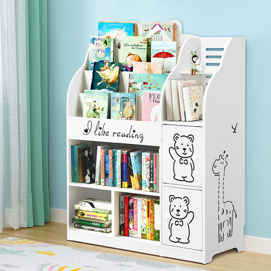 Keezi 4 Tiers Kids Bookshelf Storage Children Bookcase Toy Organiser Display - TRENDZ