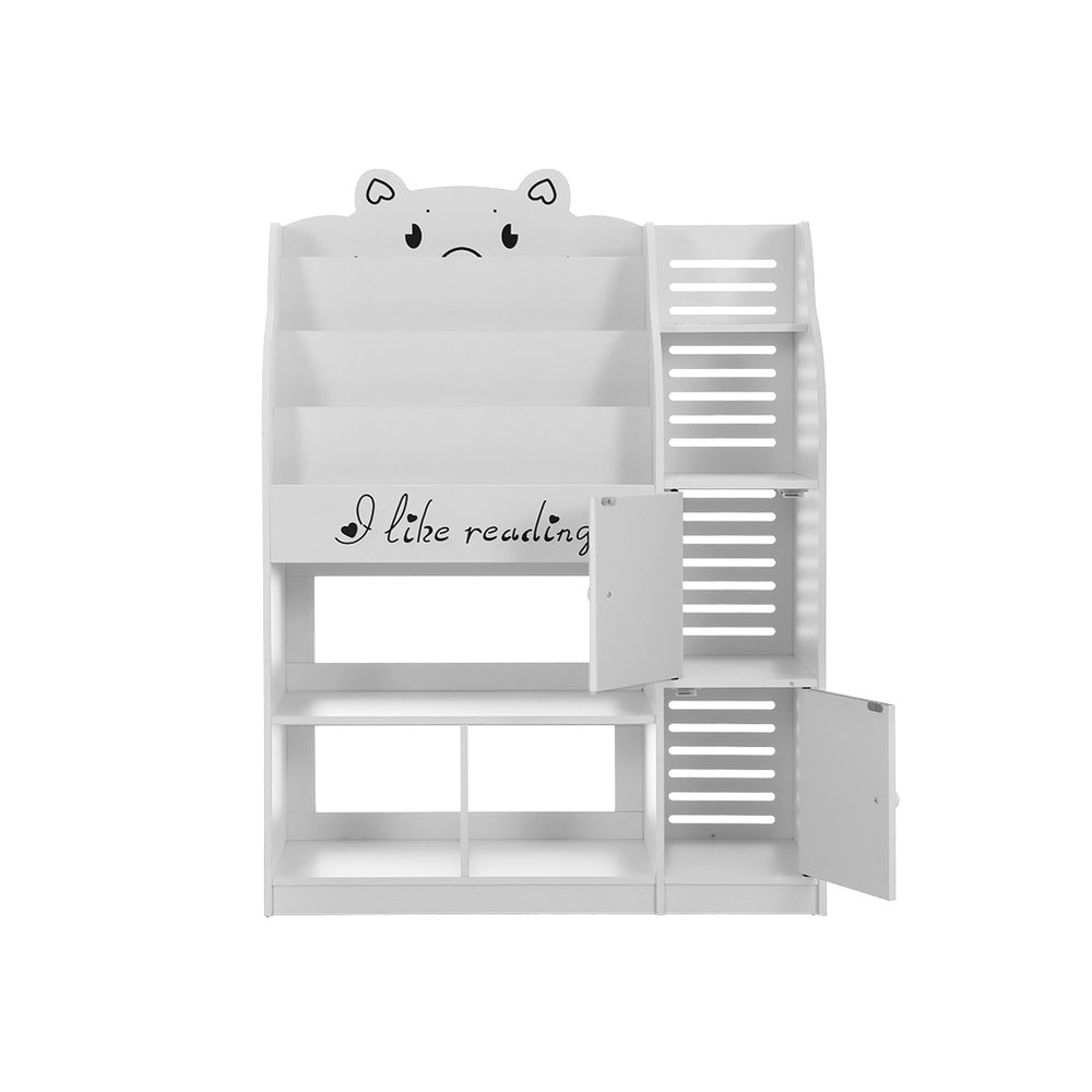 Keezi 4 Tiers Kids Bookshelf Storage Children Bookcase Toy Organiser Display - TRENDZ