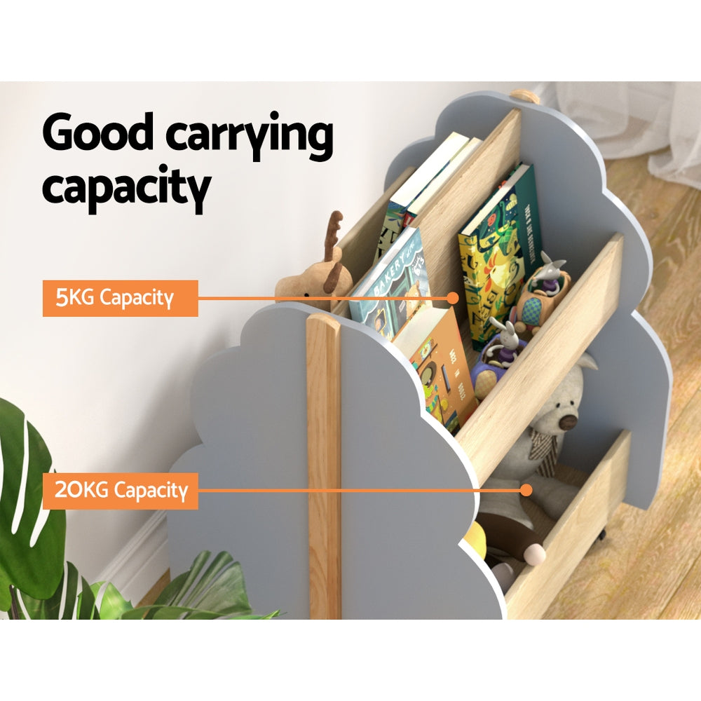 Keezi Kids Toy Box Bookshelf Storage Bookcase Organiser Display Shelf - TRENDZ