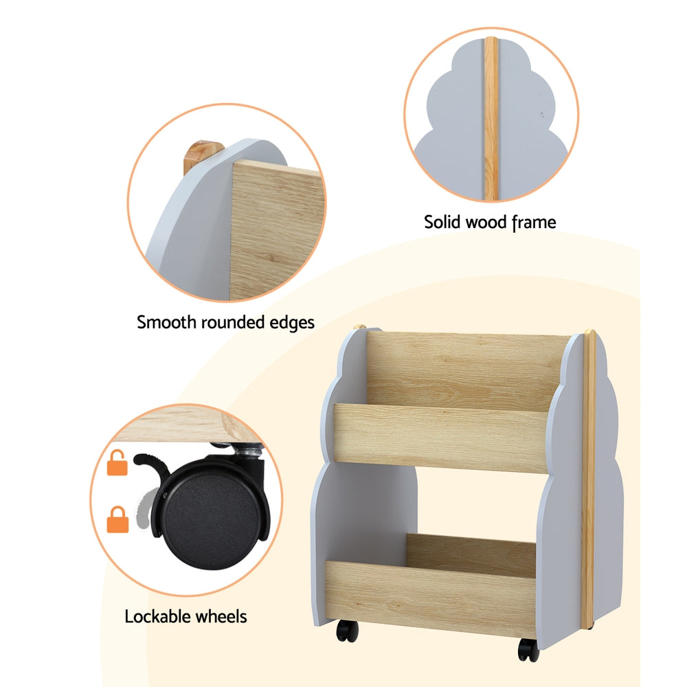 Keezi Kids Toy Box Bookshelf Storage Bookcase Organiser Display Shelf - TRENDZ