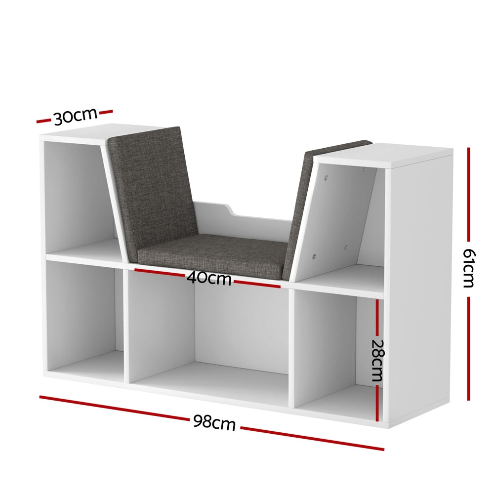 Keezi Kids Bookshelf Bookcase Toys Box Shelves Storage Cabinet Container Children Organiser - TRENDZ