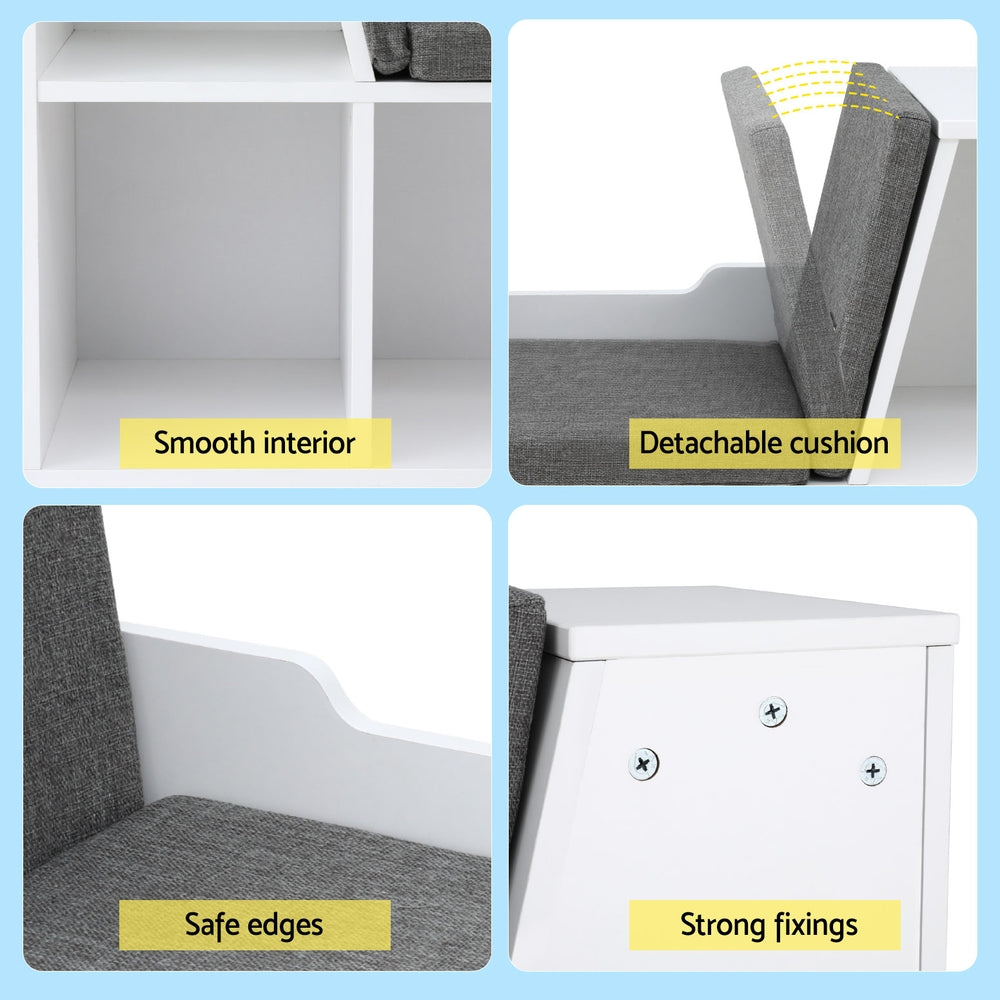 Keezi Kids Bookshelf Bookcase Toys Box Shelves Storage Cabinet Container Children Organiser - TRENDZ