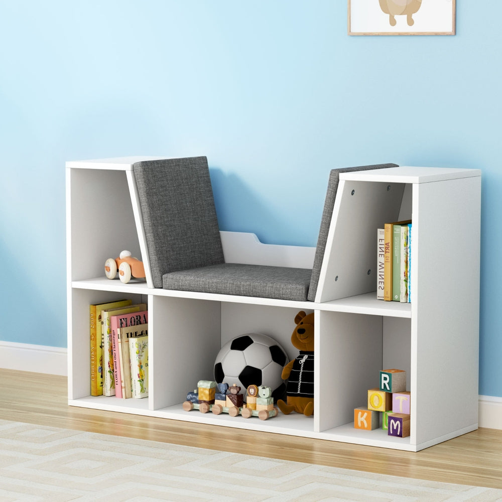 Keezi Kids Bookshelf Bookcase Toys Box Shelves Storage Cabinet Container Children Organiser - TRENDZ