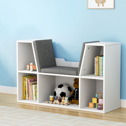 Keezi Kids Bookshelf Bookcase Toys Box Shelves Storage Cabinet Container Children Organiser - TRENDZ