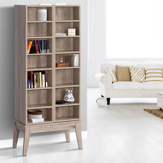 Artiss Bookshelf CD Storage Rack - BERG Oak - TRENDZ