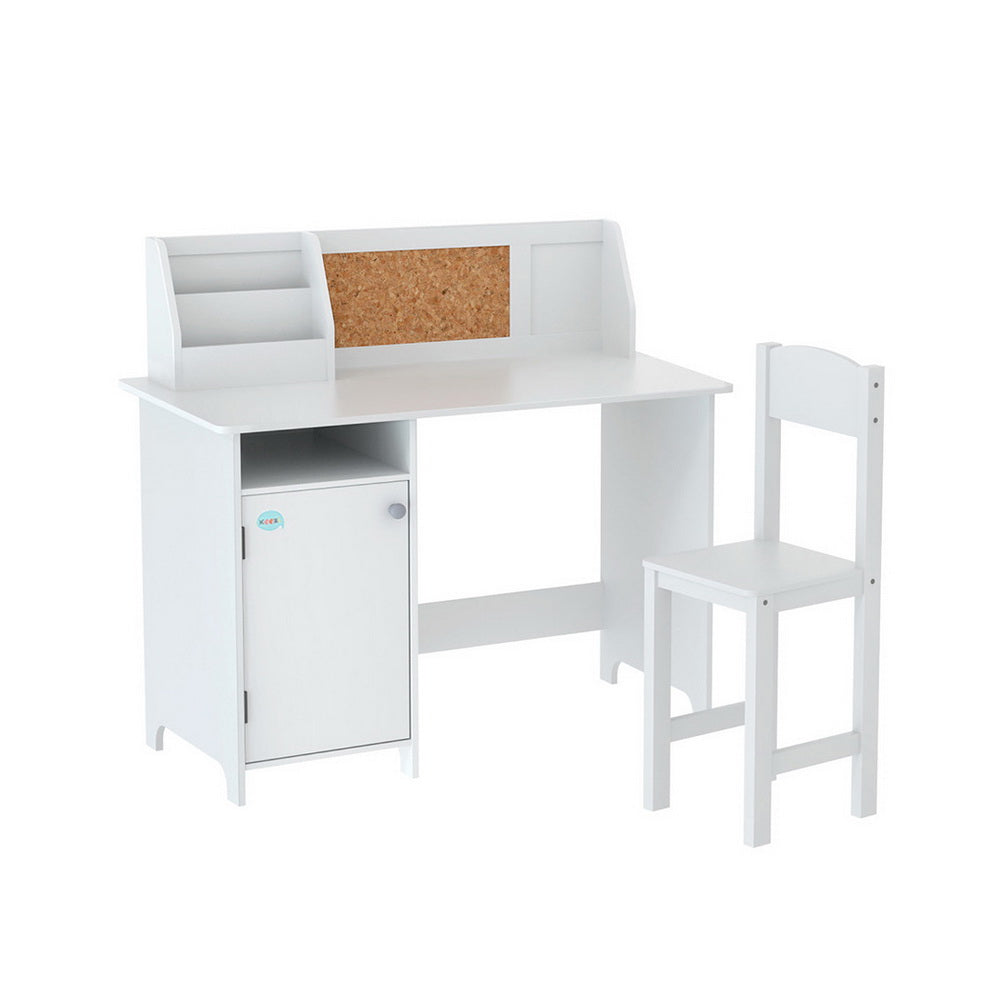Keezi Kids Table and Chair Set Children Study Play Toys Desk w/ Cabinet Storage - TRENDZ