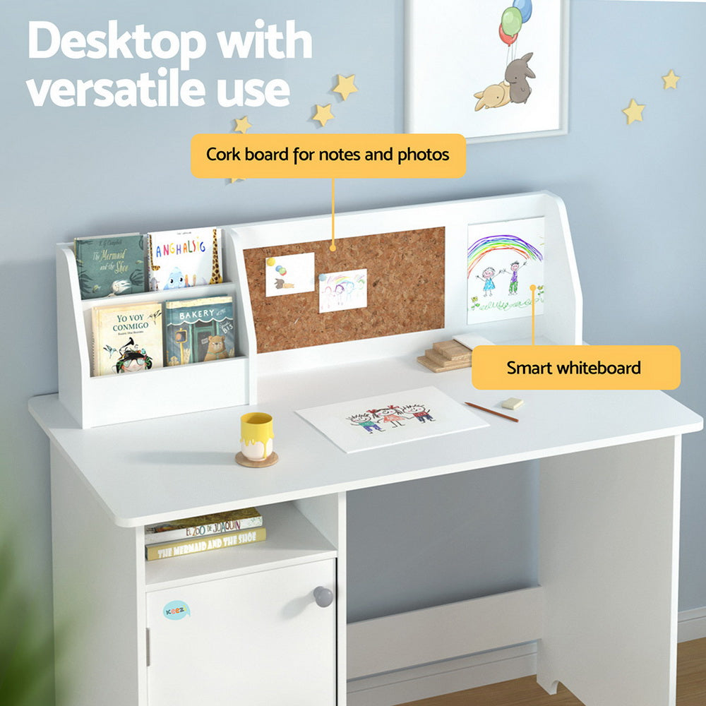 Keezi Kids Table and Chair Set Children Study Play Toys Desk w/ Cabinet Storage - TRENDZ