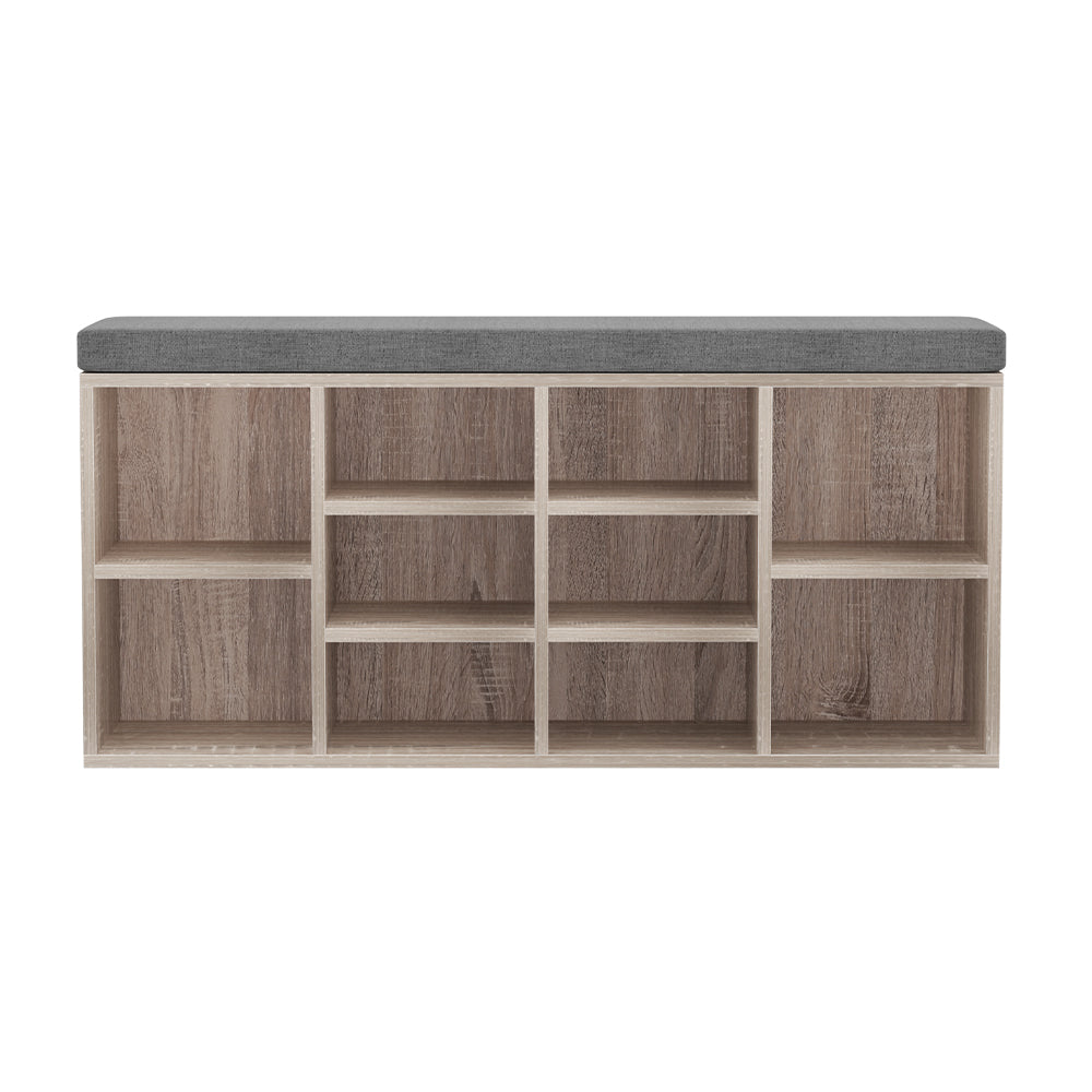 Artiss Shoe Rack Cabinet Shoe Bench Fabric Seat Pine BOA - TRENDZ