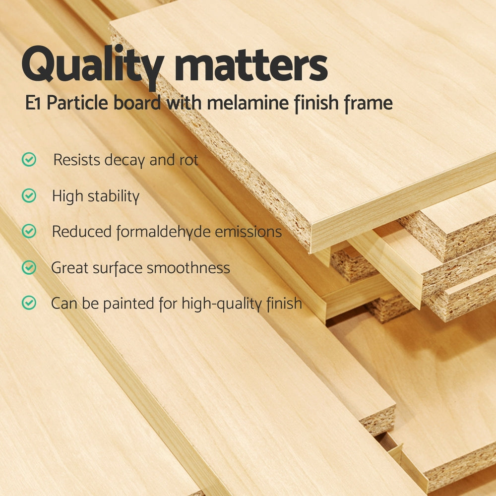 130cm Artiss Buffet Sideboard Cupboard Cabinet Pantry Storage Drawer Pine - TRENDZ