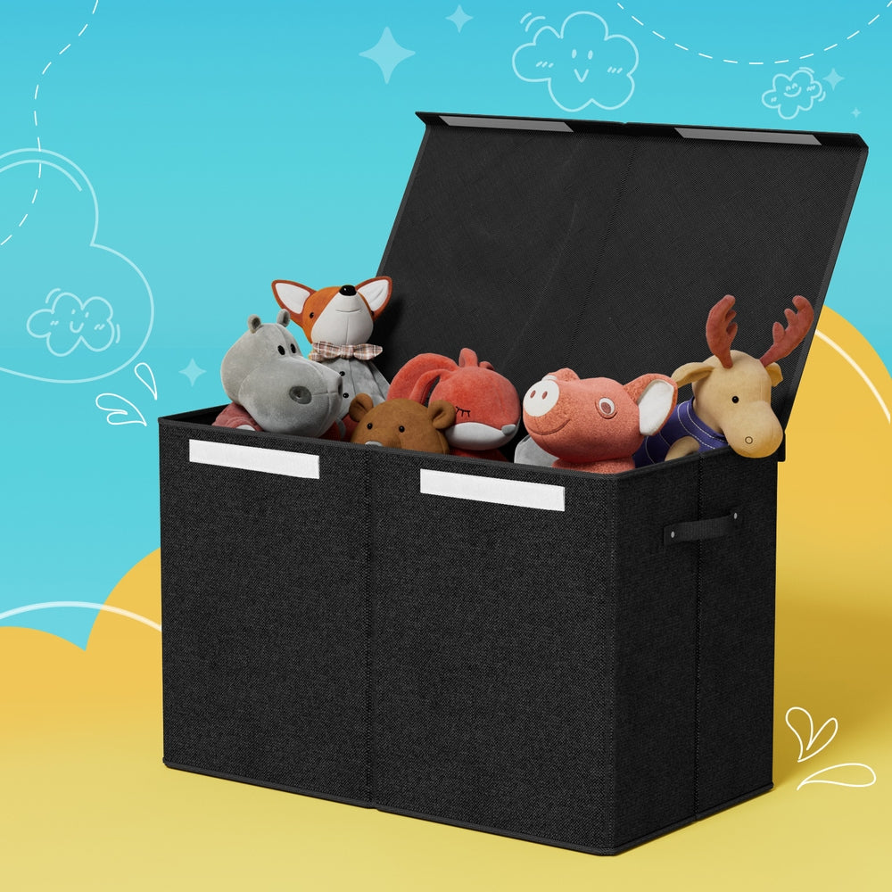 Keezi Large Toy Box Chest Storage with Flip-Top Lid Foldable Organizer Bins - TRENDZ