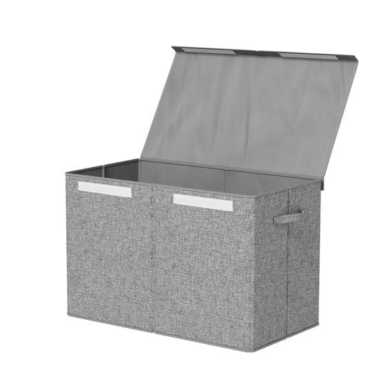 Keezi Large Toy Box Chest Storage with Flip-Top Lid Foldable Organizer Bins Grey - TRENDZ
