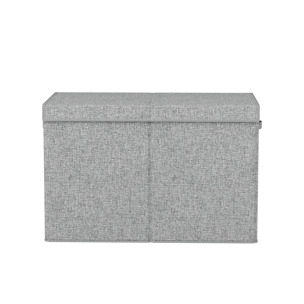Keezi Large Toy Box Chest Storage with Flip-Top Lid Foldable Organizer Bins Grey - TRENDZ