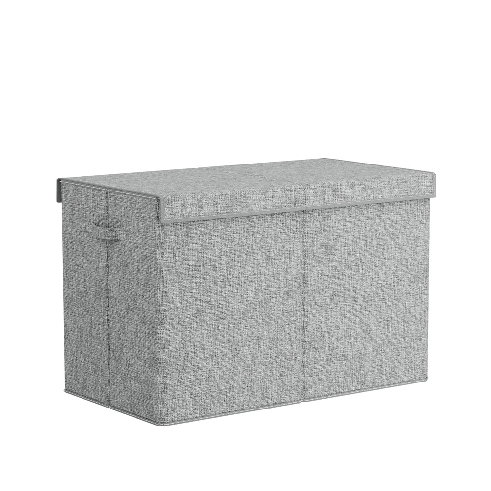 Keezi Large Toy Box Chest Storage with Flip-Top Lid Foldable Organizer Bins Grey - TRENDZ