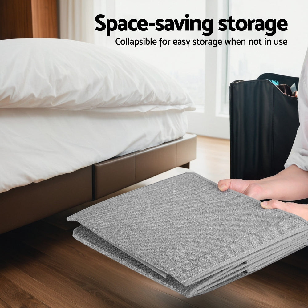 Keezi Large Toy Box Chest Storage with Flip-Top Lid Foldable Organizer Bins Grey - TRENDZ