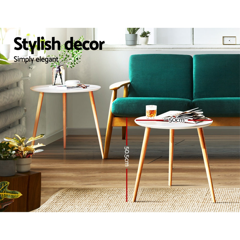 Artiss Coffee Table Round 50CM Callix - TRENDZ