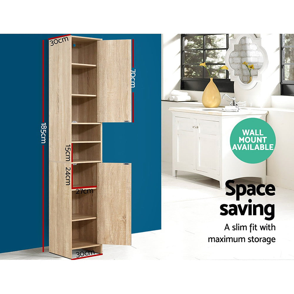 Artiss Bathroom Cabinet Storage 185cm Wooden - TRENDZ