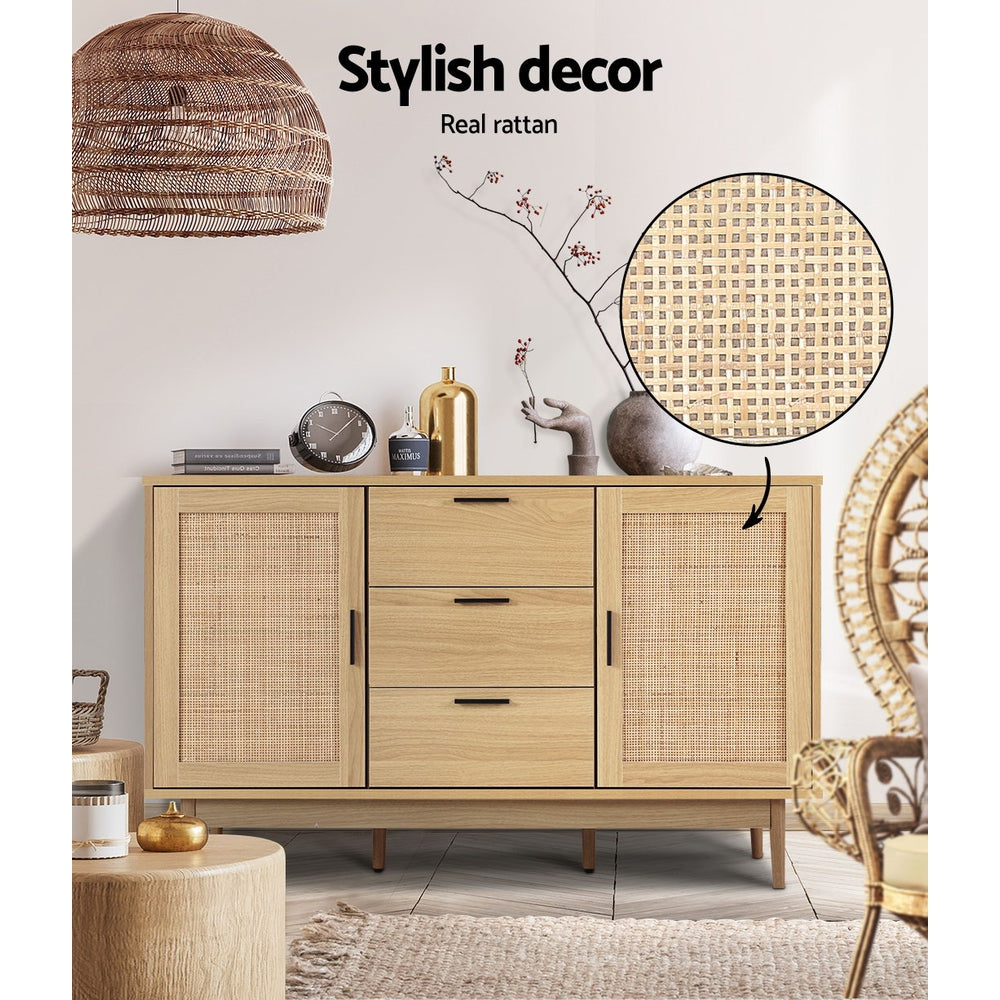 Artiss Rattan Buffet Sideboard - BRIONY Oak - TRENDZ