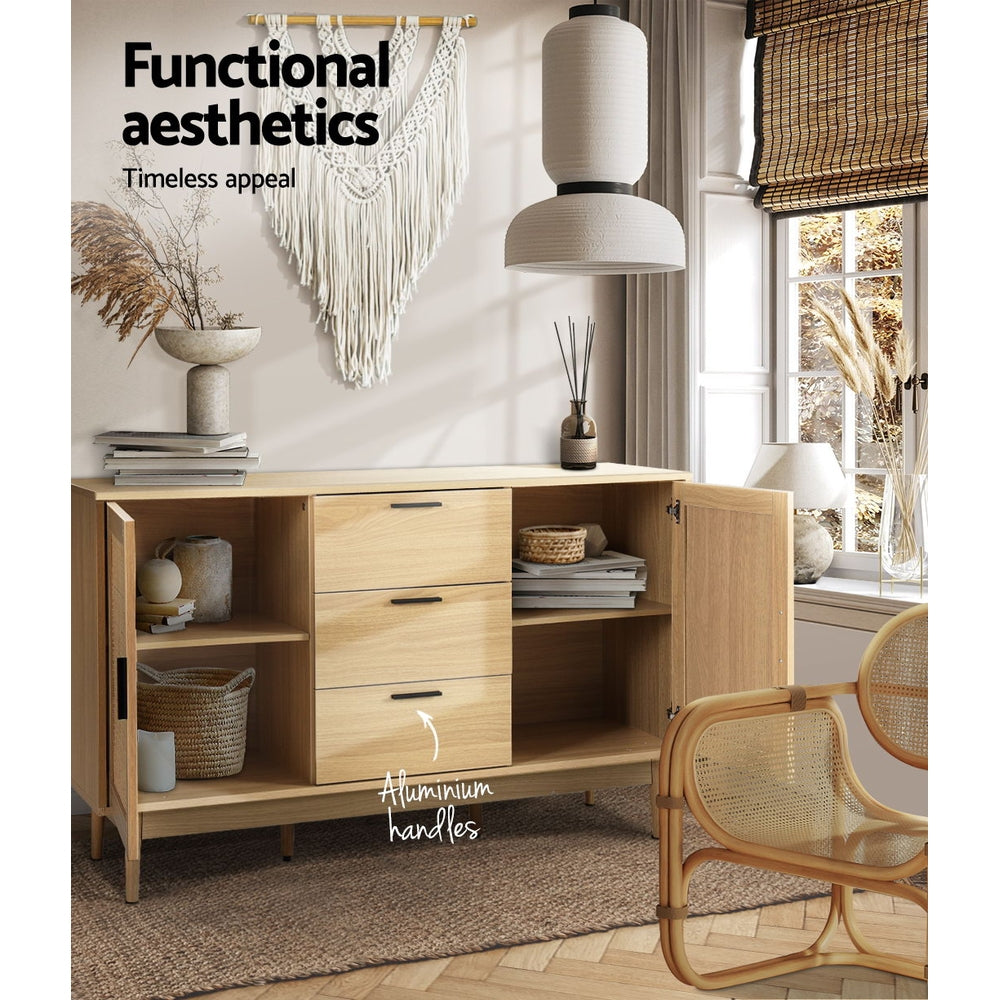 Artiss Rattan Buffet Sideboard - BRIONY Oak - TRENDZ