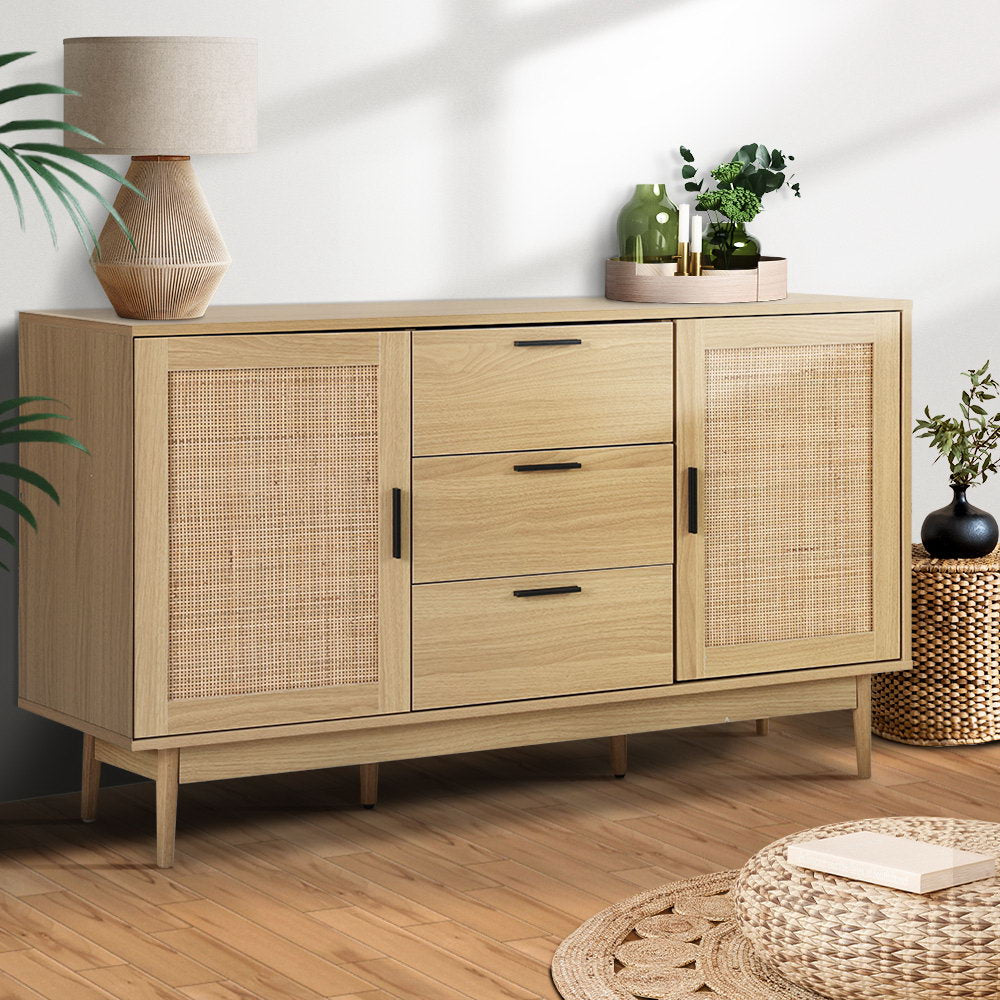 Artiss Rattan Buffet Sideboard - BRIONY Oak - TRENDZ