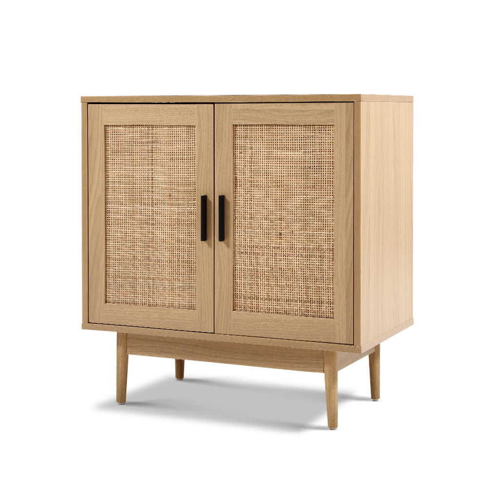 Artiss Rattan Buffet Sideboard 2 Doors - BRIONY Oak - TRENDZ