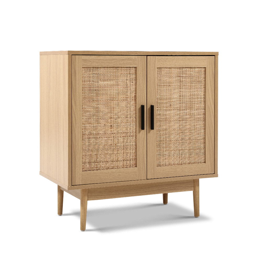 Artiss Rattan Buffet Sideboard 2 Doors - BRIONY Oak - TRENDZ
