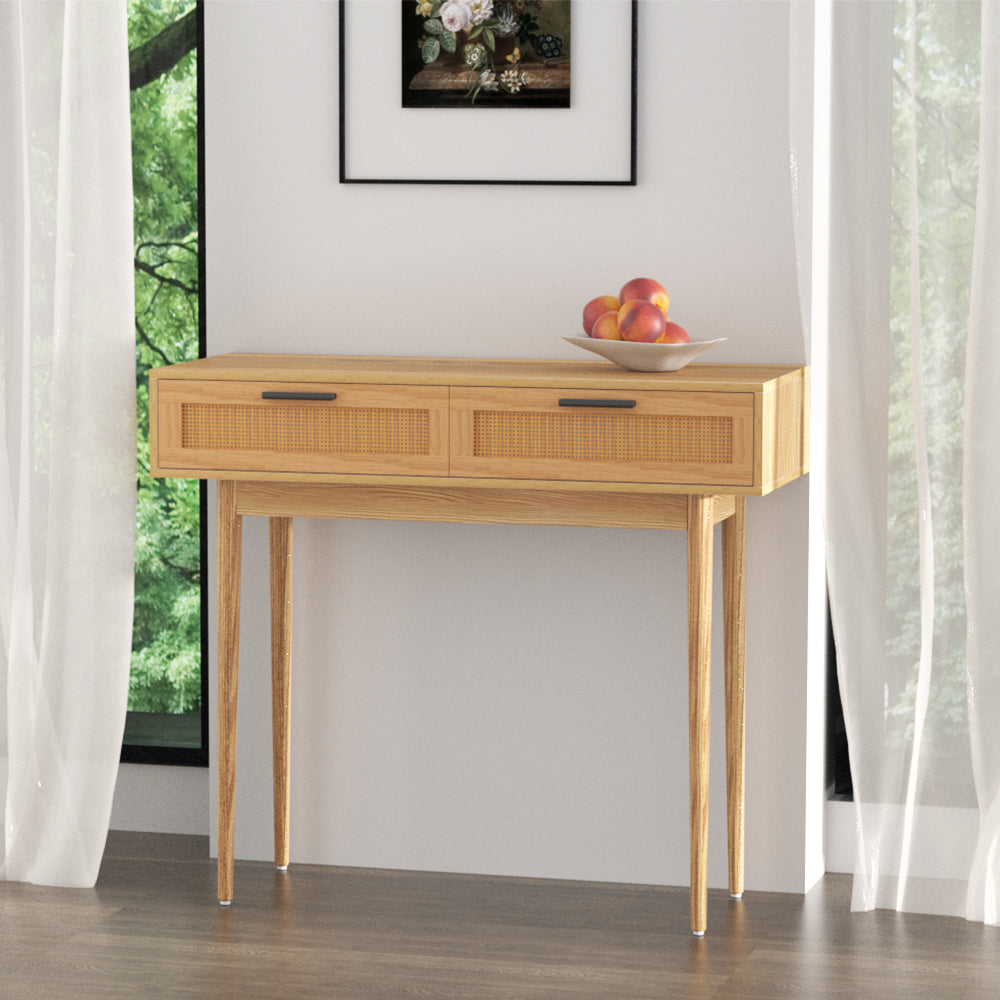 Artiss Console Table 2 Rattan Drawers - TRENDZ