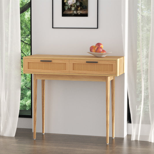 Artiss Console Table 2 Rattan Drawers - TRENDZ