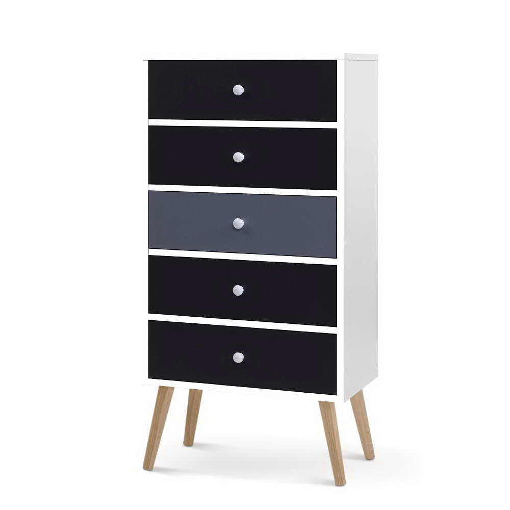 Artiss 5 Chest of Drawers - BONDS White - TRENDZ