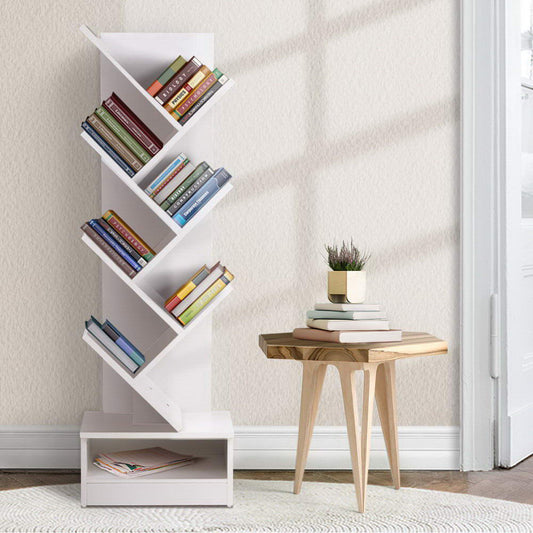 Artiss Tree Bookshelf 7 Tiers - ECHO White - TRENDZ