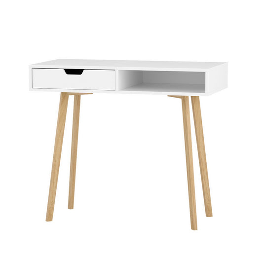 Artiss Computer Desk Drawer Cabinet Shelf White 90CM - TRENDZ