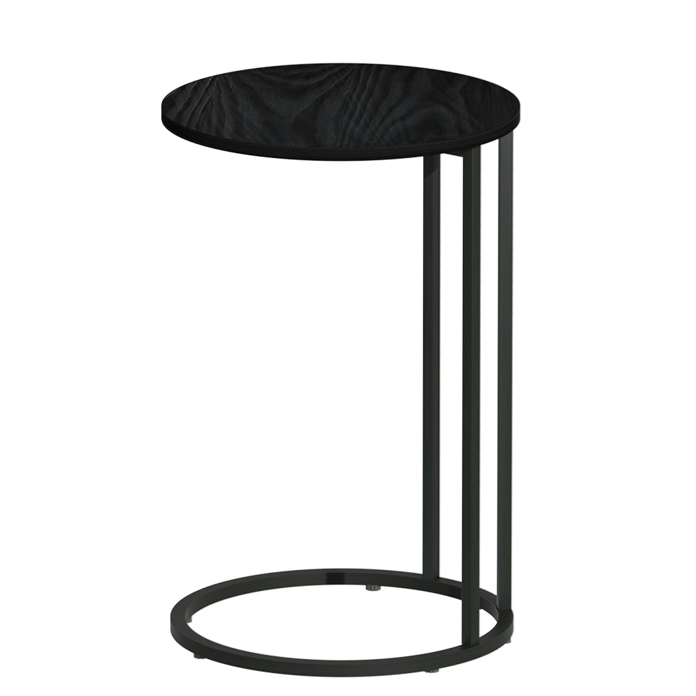 Artiss Coffee Table Side Table Round Black Martha - TRENDZ
