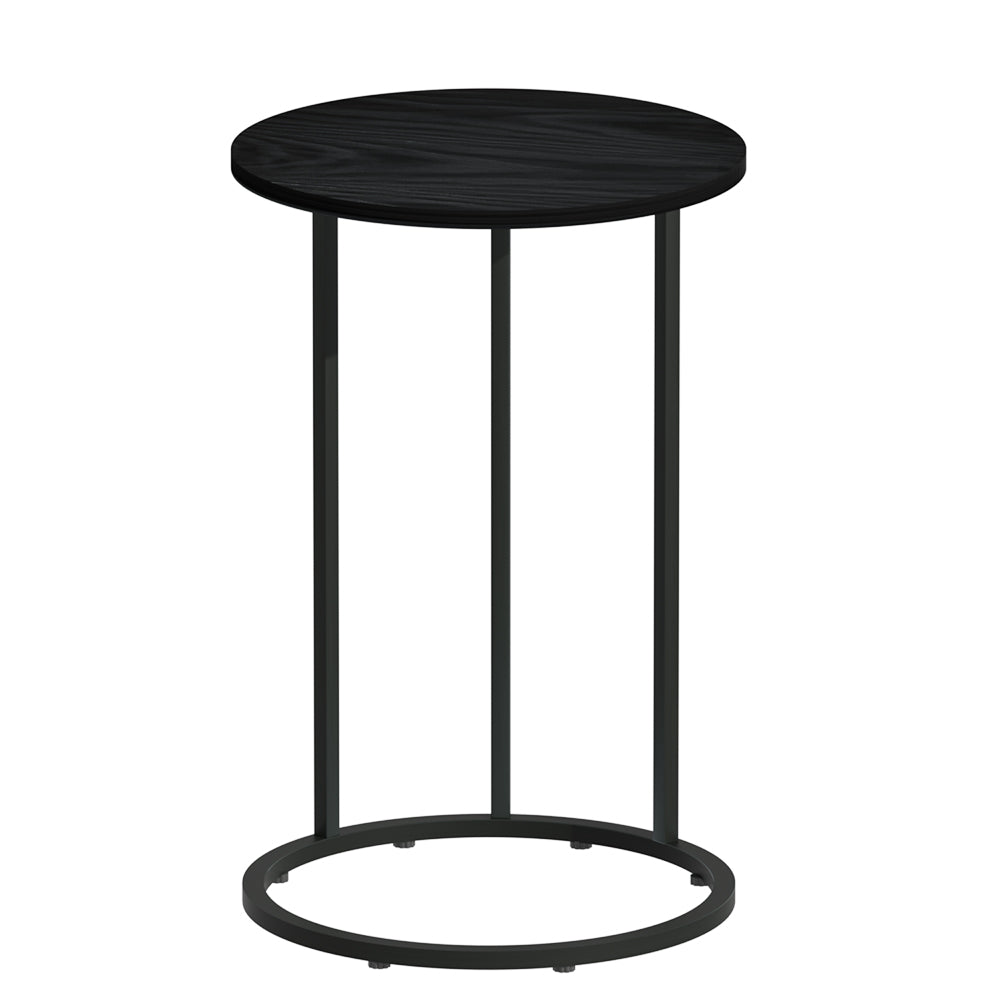 Artiss Coffee Table Side Table Round Black Martha - TRENDZ